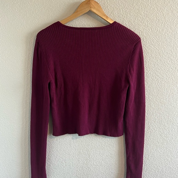 LOFT V-neck Ribbed Cardigan Top Sz. M - Picture 5 of 6